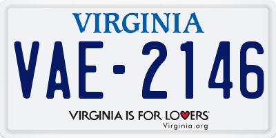 VA license plate VAE2146