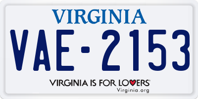 VA license plate VAE2153