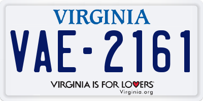 VA license plate VAE2161