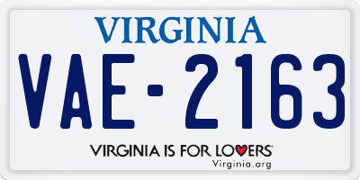 VA license plate VAE2163
