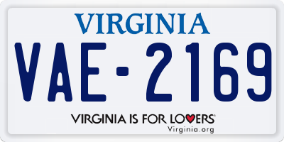 VA license plate VAE2169