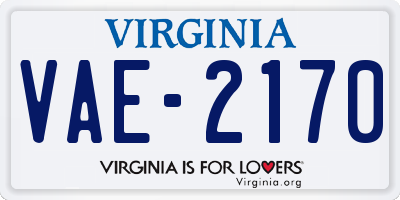VA license plate VAE2170