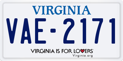 VA license plate VAE2171