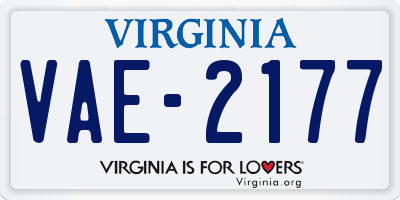 VA license plate VAE2177