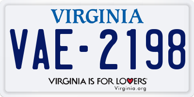 VA license plate VAE2198