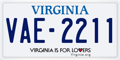 VA license plate VAE2211