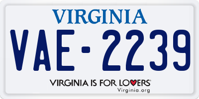 VA license plate VAE2239
