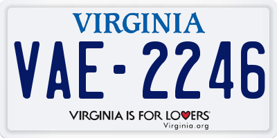 VA license plate VAE2246