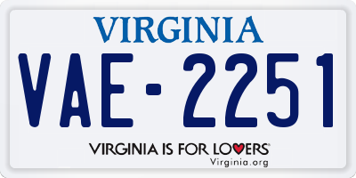 VA license plate VAE2251