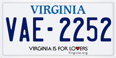VA license plate VAE2252