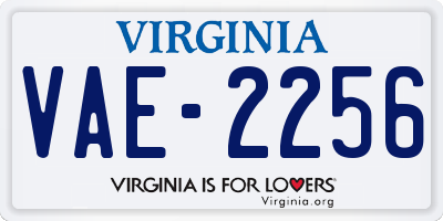 VA license plate VAE2256