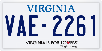 VA license plate VAE2261