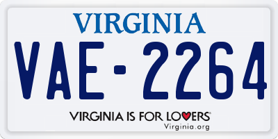 VA license plate VAE2264