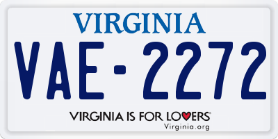 VA license plate VAE2272