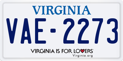 VA license plate VAE2273