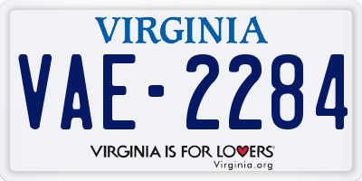 VA license plate VAE2284