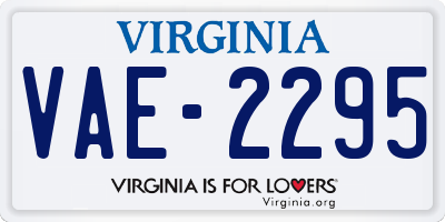VA license plate VAE2295
