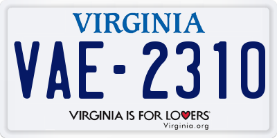 VA license plate VAE2310