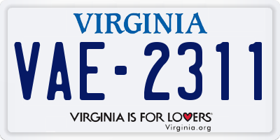 VA license plate VAE2311