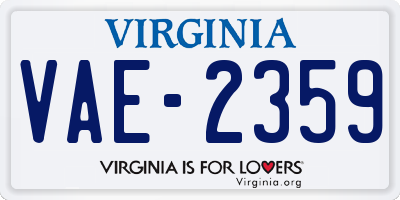 VA license plate VAE2359