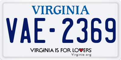 VA license plate VAE2369