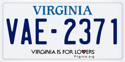 VA license plate VAE2371