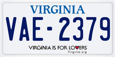VA license plate VAE2379