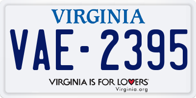 VA license plate VAE2395