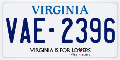 VA license plate VAE2396