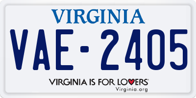 VA license plate VAE2405