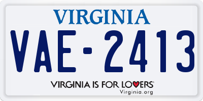 VA license plate VAE2413