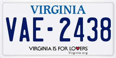 VA license plate VAE2438