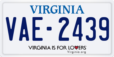 VA license plate VAE2439