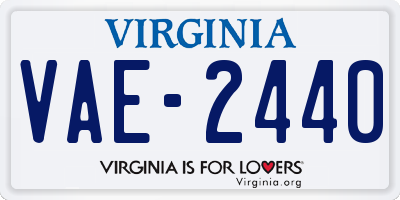 VA license plate VAE2440