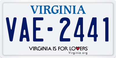 VA license plate VAE2441
