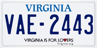 VA license plate VAE2443