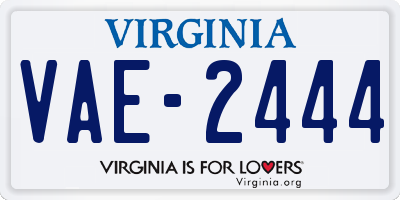 VA license plate VAE2444