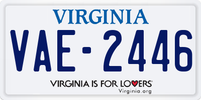 VA license plate VAE2446