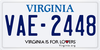 VA license plate VAE2448