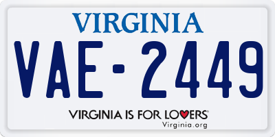 VA license plate VAE2449