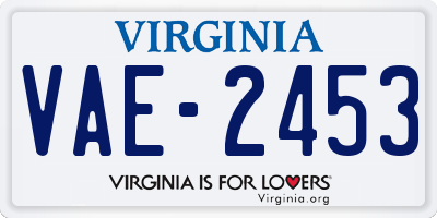 VA license plate VAE2453