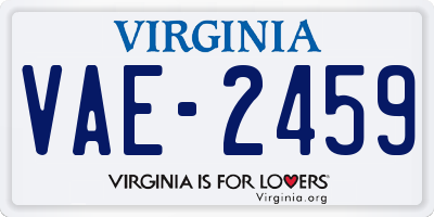 VA license plate VAE2459