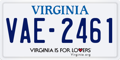 VA license plate VAE2461