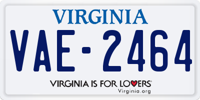 VA license plate VAE2464