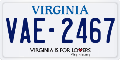 VA license plate VAE2467