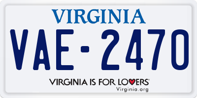 VA license plate VAE2470