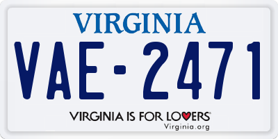 VA license plate VAE2471