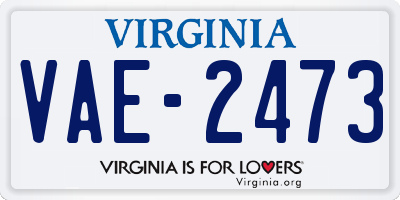 VA license plate VAE2473