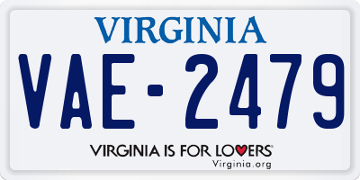 VA license plate VAE2479