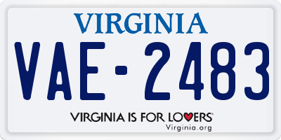 VA license plate VAE2483